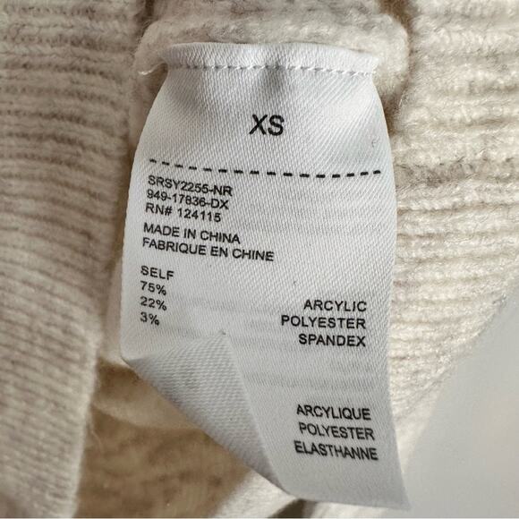 Sophie Rue Heathered Ivory Knit Henley Pullover Sweater Sz XS Classic Cozy - Picture 8 of 9